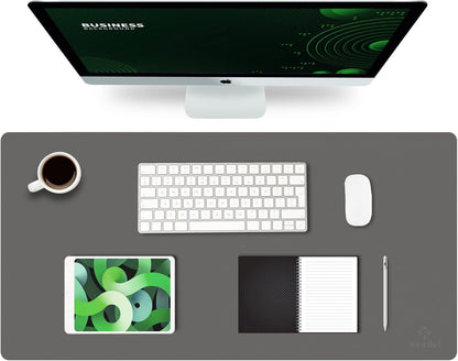 K KNODEL Large Office Leather Desk Mat, Mouse and Keyboard Pad, Computer and Laptop Mat, Desktop Protector and Cover, Writing Pad and Blotter (31.5"x15.7", Black)