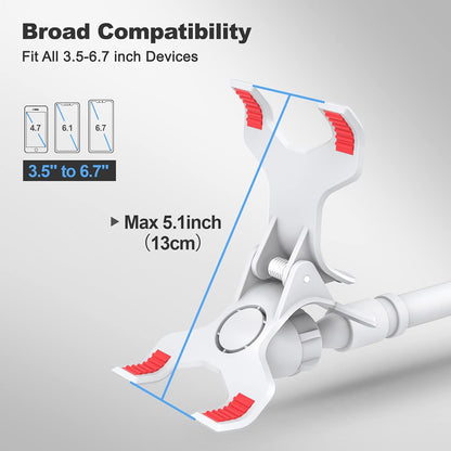 Gooseneck Cell Phone Holder, Universal 360 Flexible Phone Stand Lazy Bracket Mount Long Arms Clamp for Phone 13 Pro Xs Max XR X 8 7 6 6s Plus and Other 3.5~6.7'' Device (Black)