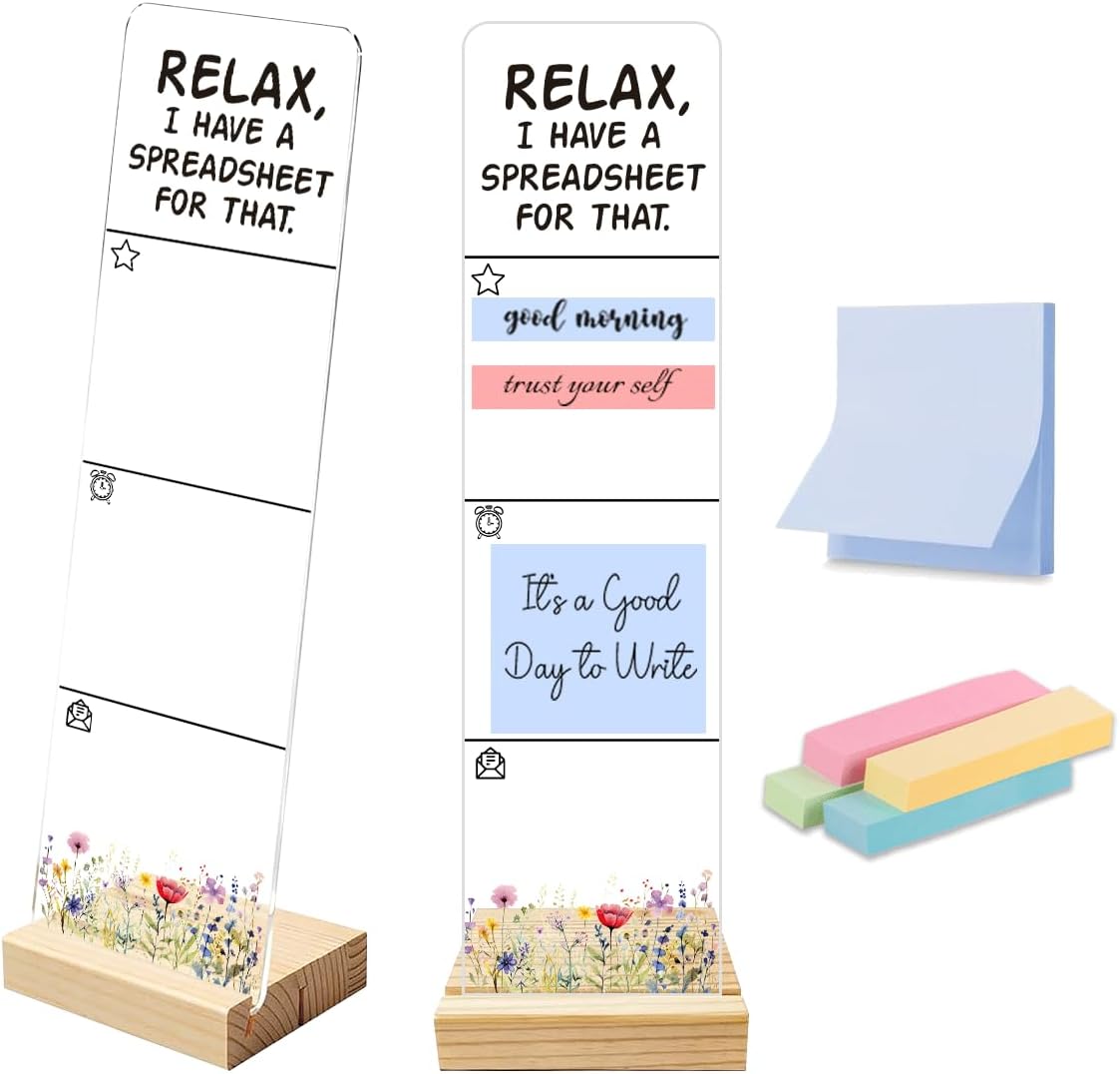 Note to Self Motivational Decor Sticky Note Holder, Mental Health Monitor Memo Board Decorations for School Counseling Office Therapy Desktop Art Decoration School Counselor, Therapist Office Gifts