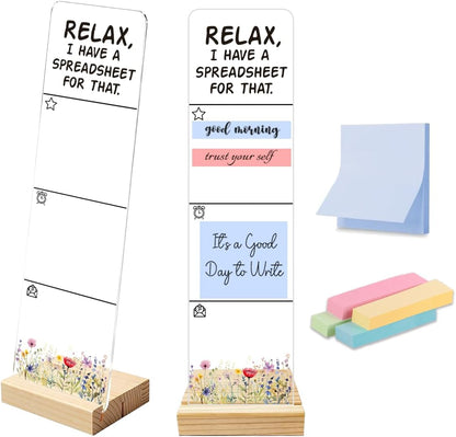 Note to Self Motivational Decor Sticky Note Holder, Mental Health Monitor Memo Board Decorations for School Counseling Office Therapy Desktop Art Decoration School Counselor, Therapist Office Gifts