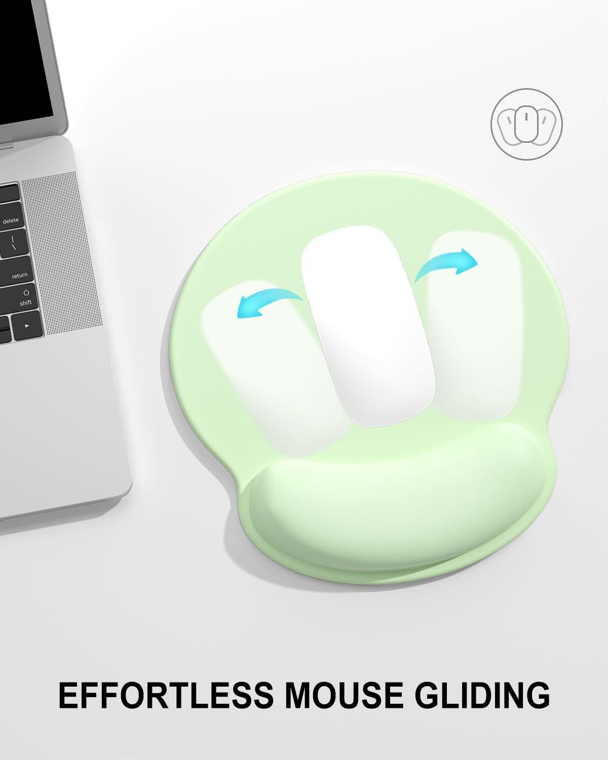 Ergonomic Mouse Pad with Wrist Rest, Comfortable Silicone Non-Slip Computer Pain Relief Gel Mouse Mat with Wrist Support for Gaming, Work, Office, Women & Men, Cute Pattern, Beige