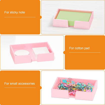 BEEGO Sticky Note Organizer - 4x6 in Crystal Clear Acrylic Notepad Holder & Dispenser for Dorm Room Office Desk Organization