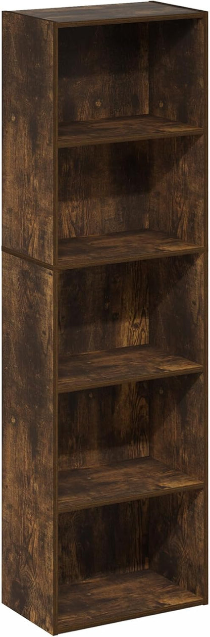 Furinno PASIR Book Shelf, 2-Tier Modern Bookshelf, Open Shelves Bookcase 9 x 12 x 21, Easy Assembly, for Living Room, Bedroom, Home Office, White