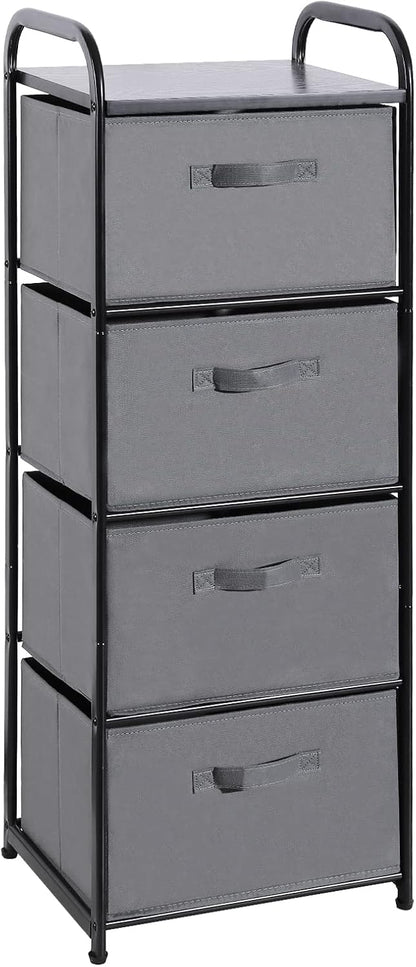 Dresser Storage with 3 Drawers, Fabric Dresser Tower, Vertical Storage Unit for Bedroom, Closet, Office, Black