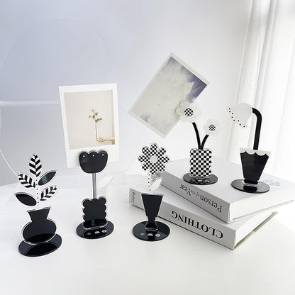 6 pcs Cute Flower Table Card Memo Holder Stand, Table Photo Display Clip Stand for Monmory Photo Picture Memo Cards Paper Note Postcards Wedding Number Card Display