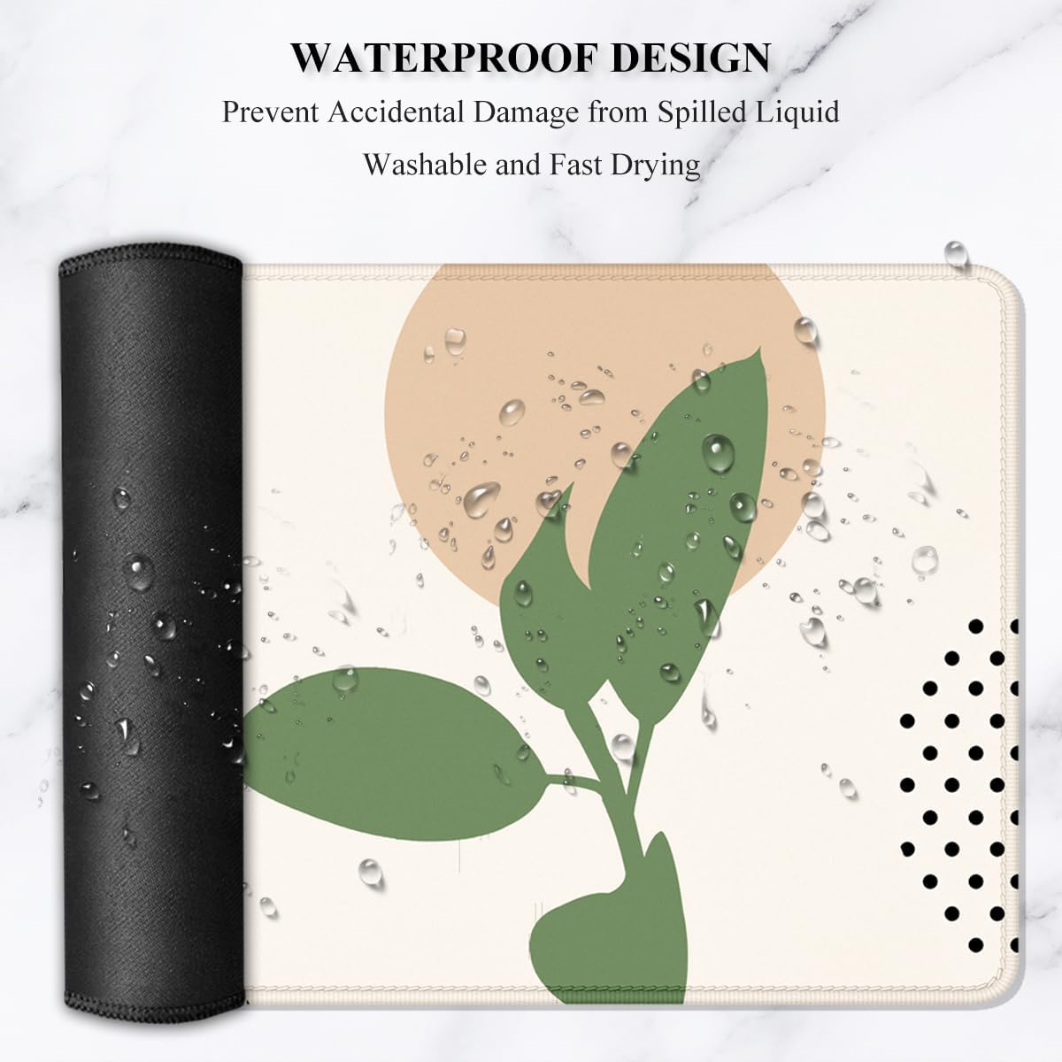 Auhoahsil Desk Mat, Ultra Large Mouse Pad, XXL Gaming Mousepad, Green Tropical Leaves Deskpad, Big Extended Full Size Mouse Pad, Desktop Desk Matt for Keyboard, Laptop & Computer, 35.5 x 15.7 in - Colors B