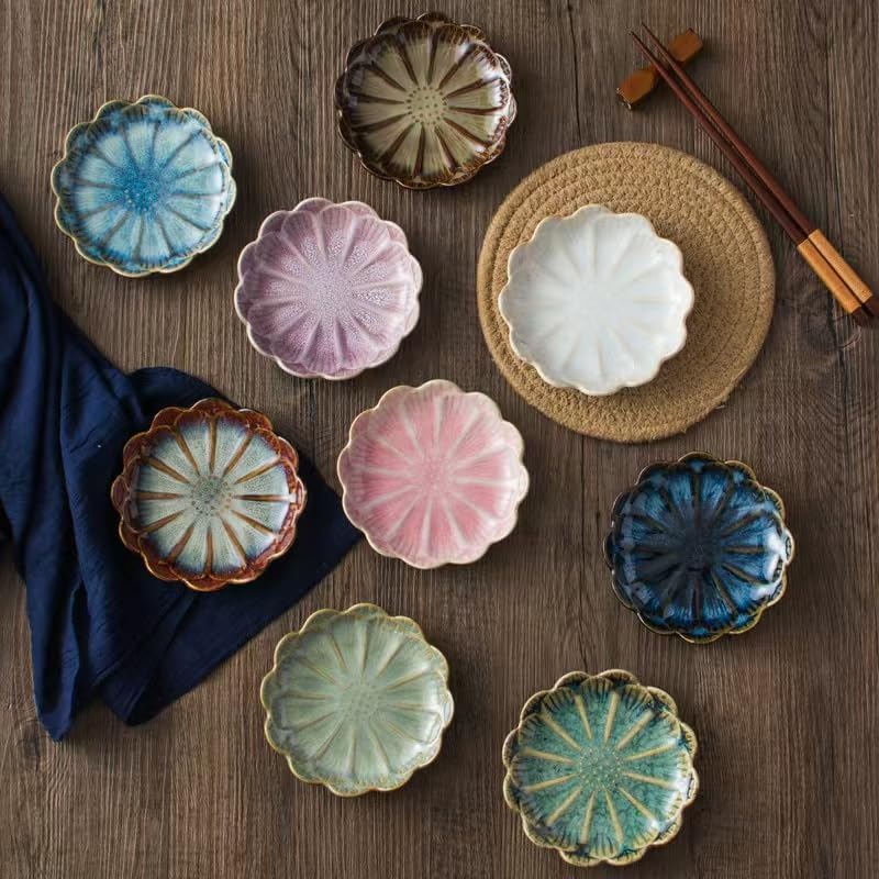 Ring Dish, Kiln Glaze Jewelry Trinket Tray, Gifts for Women I Lotus Leaf Necklace Earrings Holder on Nightstand Bathroom, Ceramic Cute Key Bowl, White. All Jewelries Are NOT Included.