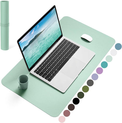YSAGi Non-Slip Leather Desk Pad, Waterproof Laptop Computer Desk Keyboard Mat, Table Protector Blotter Mat, Large Mouse Pad for Office/Work/Home/Decor(Dark Brown, 31.5" x 15.7")