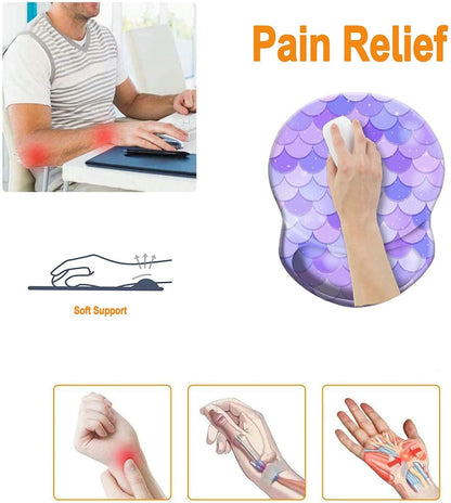 Wrist Support Mouse Pad Anti Slip Rubber Wrist Rest Mousepad 9in X 8in Small Desktop Notebook Mouse Mat for Working and Gaming (M-Pink Floral)