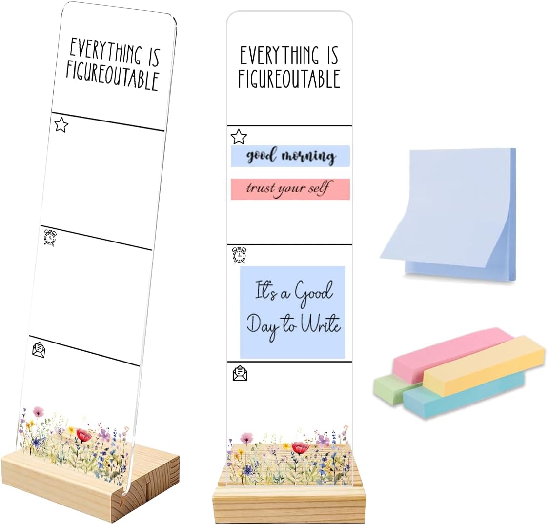 Note to Self Motivational Decor Sticky Note Holder, Mental Health Monitor Memo Board Decorations for School Counseling Office Therapy Desktop Art Decoration School Counselor, Therapist Office Gifts