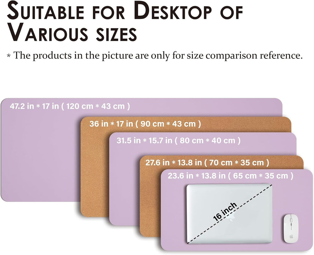 Large Cork Desk Mat - 47.2"x 17" Desk Pad for Office and Home - Ideal for Large Mouse Pad and Desk Mats on Top of Desks(Dark Green)