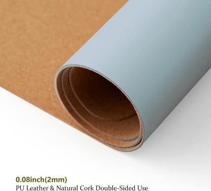 Large Cork Desk Mat - 47.2"x 17" Desk Pad for Office and Home - Ideal for Large Mouse Pad and Desk Mats on Top of Desks(Dark Green)