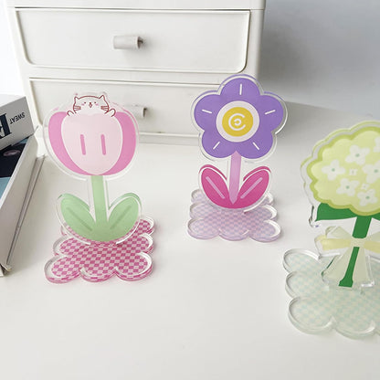 6 pcs Cute Flower Table Card Memo Holder Stand, Table Photo Display Clip Stand for Monmory Photo Picture Memo Cards Paper Note Postcards Wedding Number Card Display