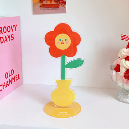 6 pcs Cute Flower Table Card Memo Holder Stand, Table Photo Display Clip Stand for Monmory Photo Picture Memo Cards Paper Note Postcards Wedding Number Card Display
