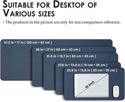 HOMIEAZICOZI Leather Desk Mat - Non-Slip PU Desk Pad for Office and Home - Desk Organization and Accessories - Ideal for Large Mouse Pad and Desk Mats on Top of Desks (Black,36''x 17'') (DPD-B-L)