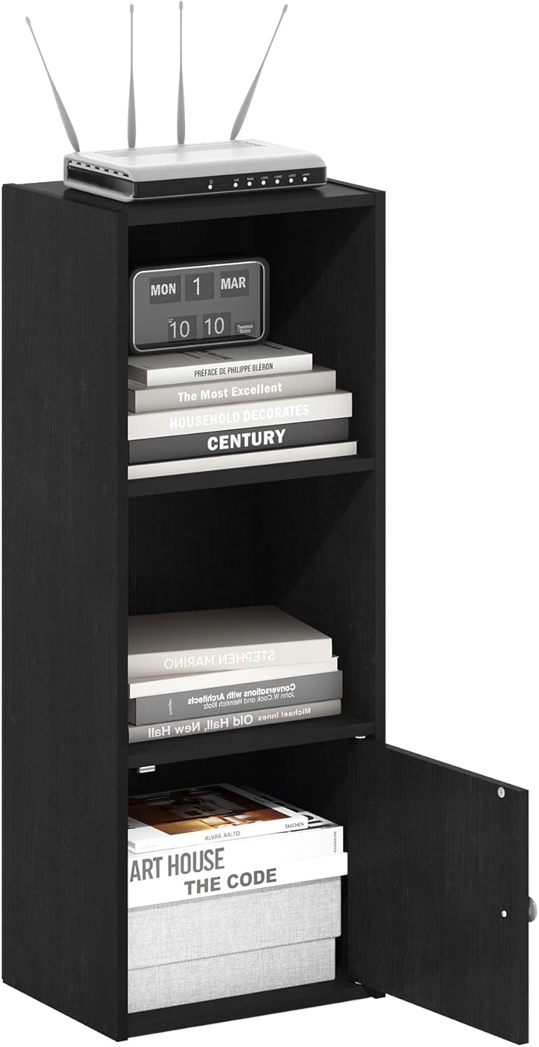 Furinno PASIR Book Shelf, 2-Tier Modern Bookshelf, Open Shelves Bookcase 9 x 12 x 21, Easy Assembly, for Living Room, Bedroom, Home Office, White