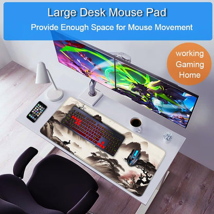 Large Gaming Mouse Pad, 31.5x15.7 inch Large Extended Computer Keyboard Mouse Mat, Water Resist Non-Slip Mousepad Rubber Base Long XXL Desk Mouse Pad for Work & Gaming, Office & Home, Black