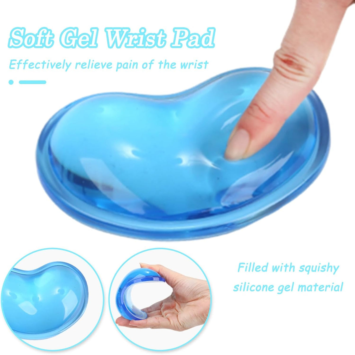 Gel Keyboard & Mouse Wrist Rest Set - Keyboard Wrist Rest Pad & Mouse Support for Office Gaming Pad Computer Laptop Ergonomic Comfortable Pain Relief- Blue Pad Set
