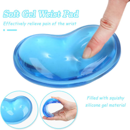 Gel Keyboard & Mouse Wrist Rest Set - Keyboard Wrist Rest Pad & Mouse Support for Office Gaming Pad Computer Laptop Ergonomic Comfortable Pain Relief- Blue Pad Set