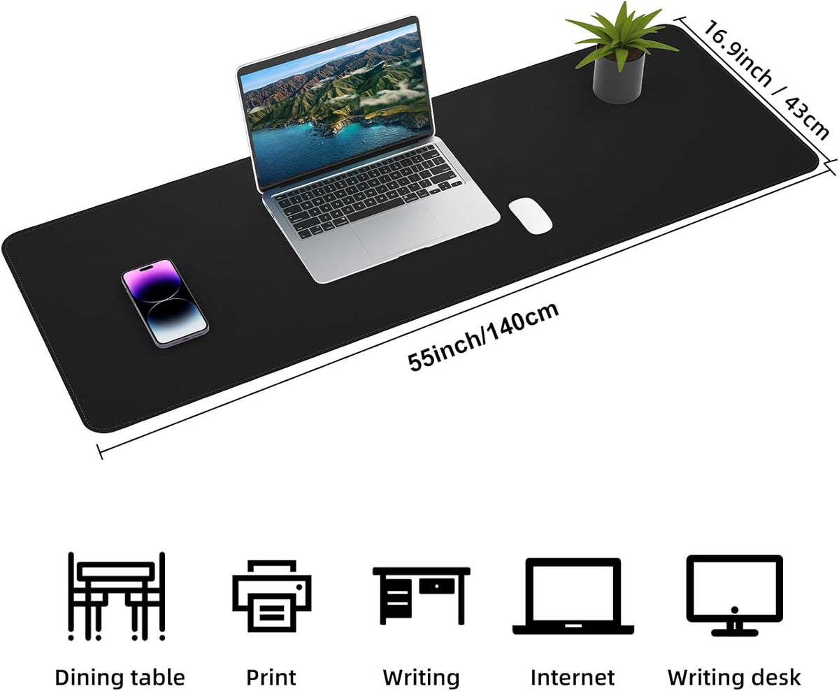 Large Desk Mat, 47" x 17", Black