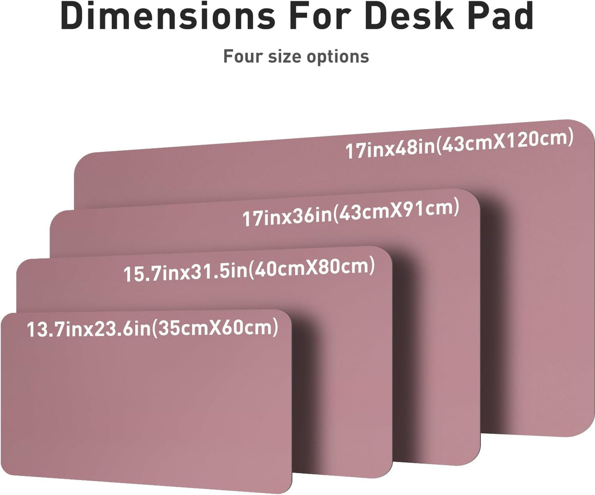 Aothia Leather Office Desk Pad Protector, Non-Slip PU Leather Desk Blotter, Waterproof Laptop Writing Mouse Pad for Office and Home, Black, 31.5" x 15.7" - Colors A