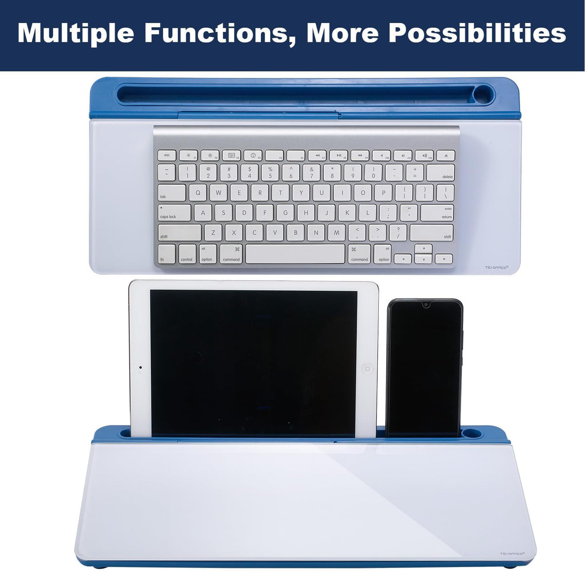 TSJ OFFICE Desktop Whiteboard Dry-Erase-Board - Computer Keyboard Stand White Board Surface Pad with Drawer, Desk Organizers with Accessories for Office, Home, School Supplies - Black
