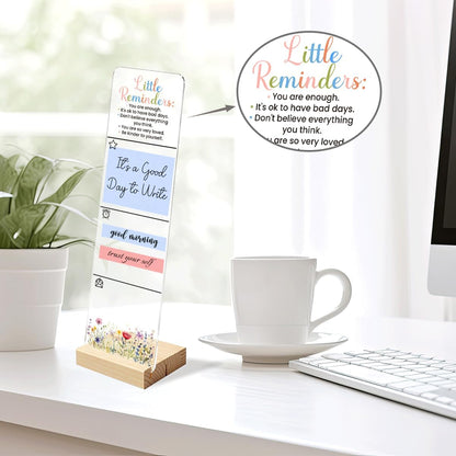 Note to Self Motivational Decor Sticky Note Holder, Mental Health Monitor Memo Board Decorations for School Counseling Office Therapy Desktop Art Decoration School Counselor, Therapist Office Gifts