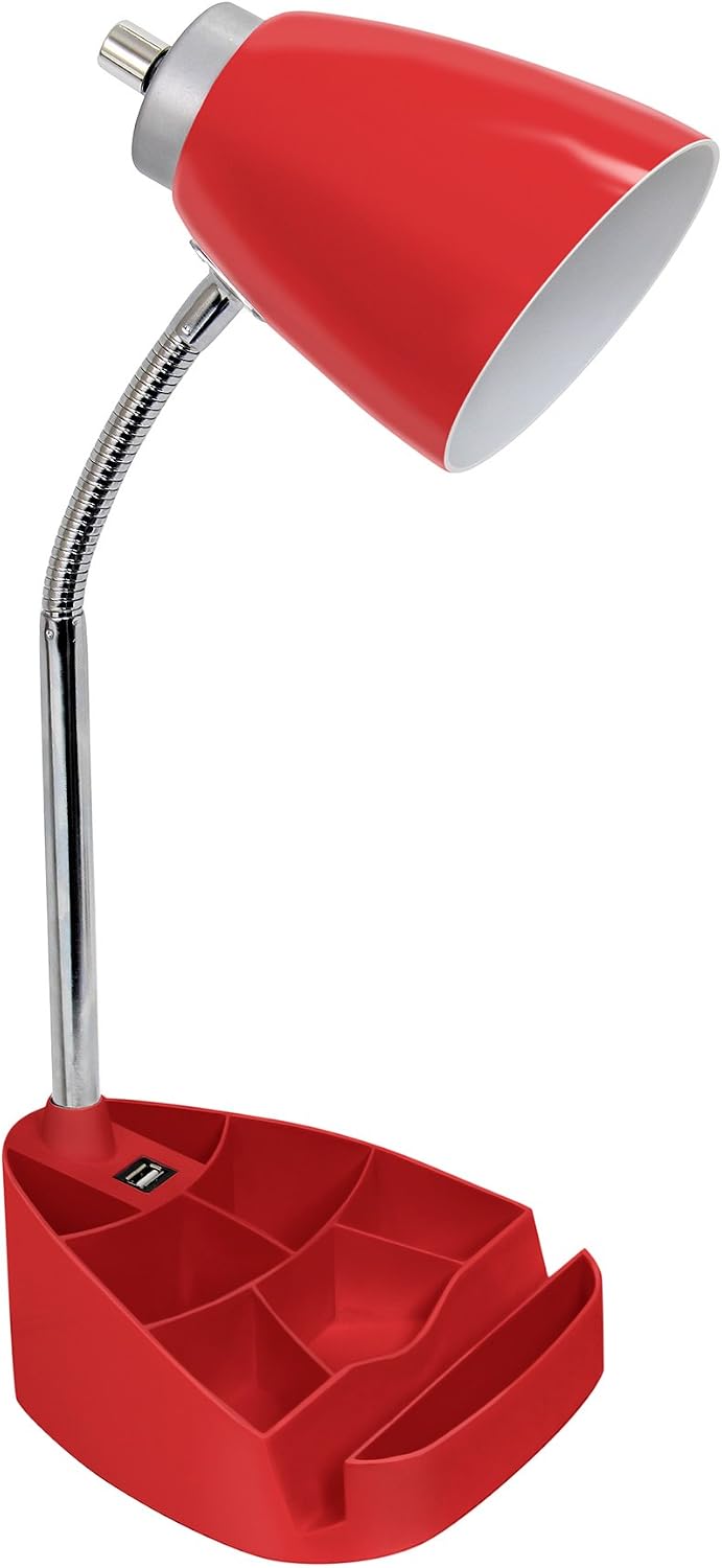 Limelights LD1056-BLK Desk Lamp Organizer with iPad Tablet Book Stand and USB Charging Port, Black