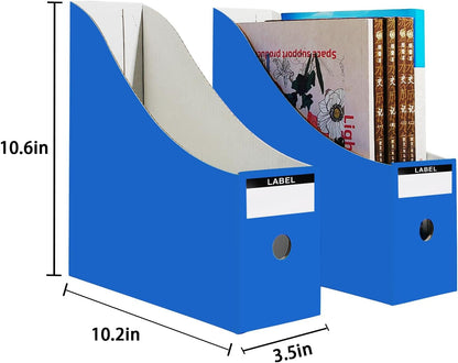 Limitliho 24 Pack Black Cardboard Magazine Holder, Sturdy Book Bins for Classroom Library, 10.6'' ×10.2'' ×3.5'' Inch Vertical File Folder Box