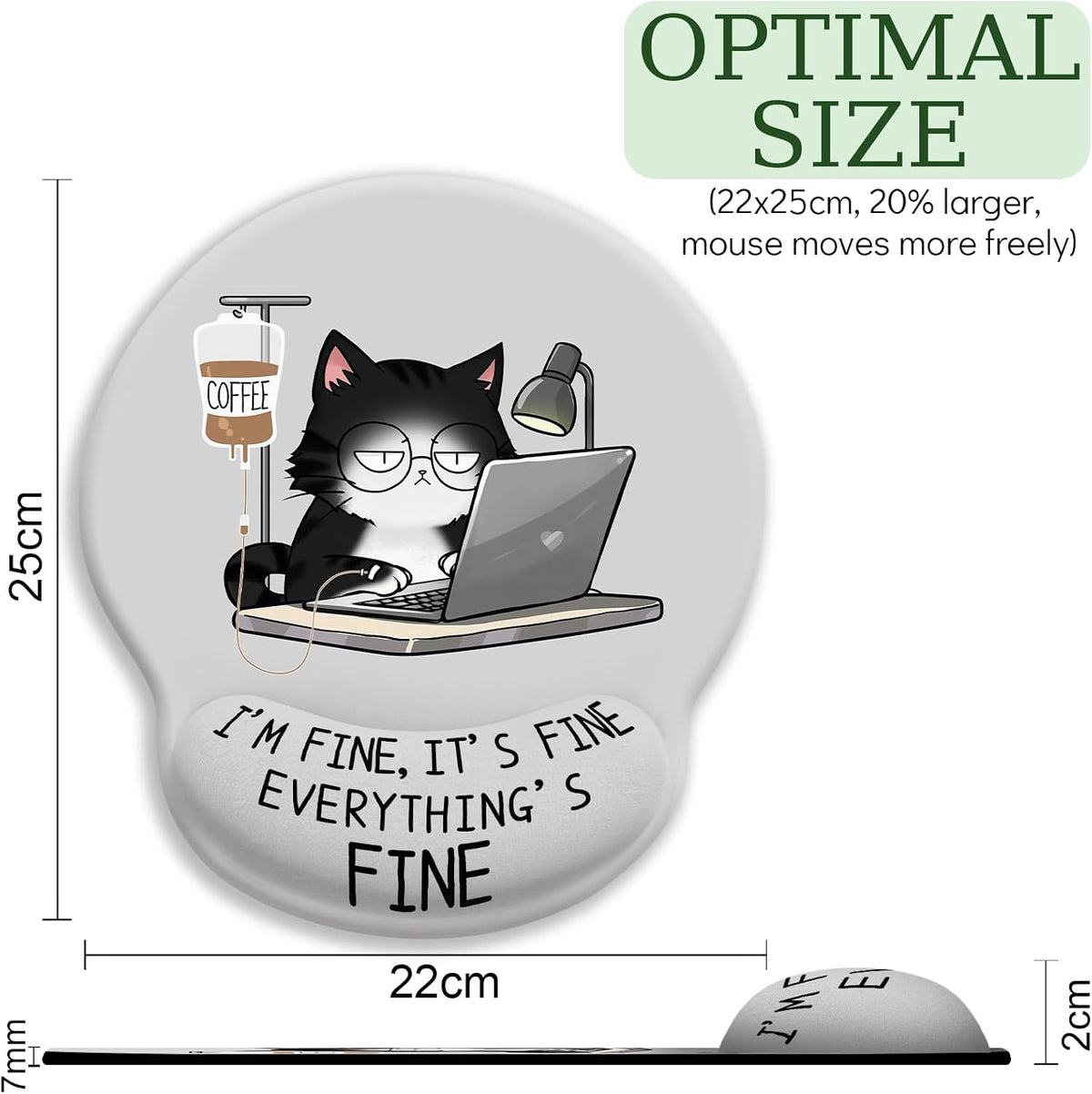 Funny Ergonomic Mouse Pad with Wrist Rest, Cat Desk Decor Gifts - Colors A