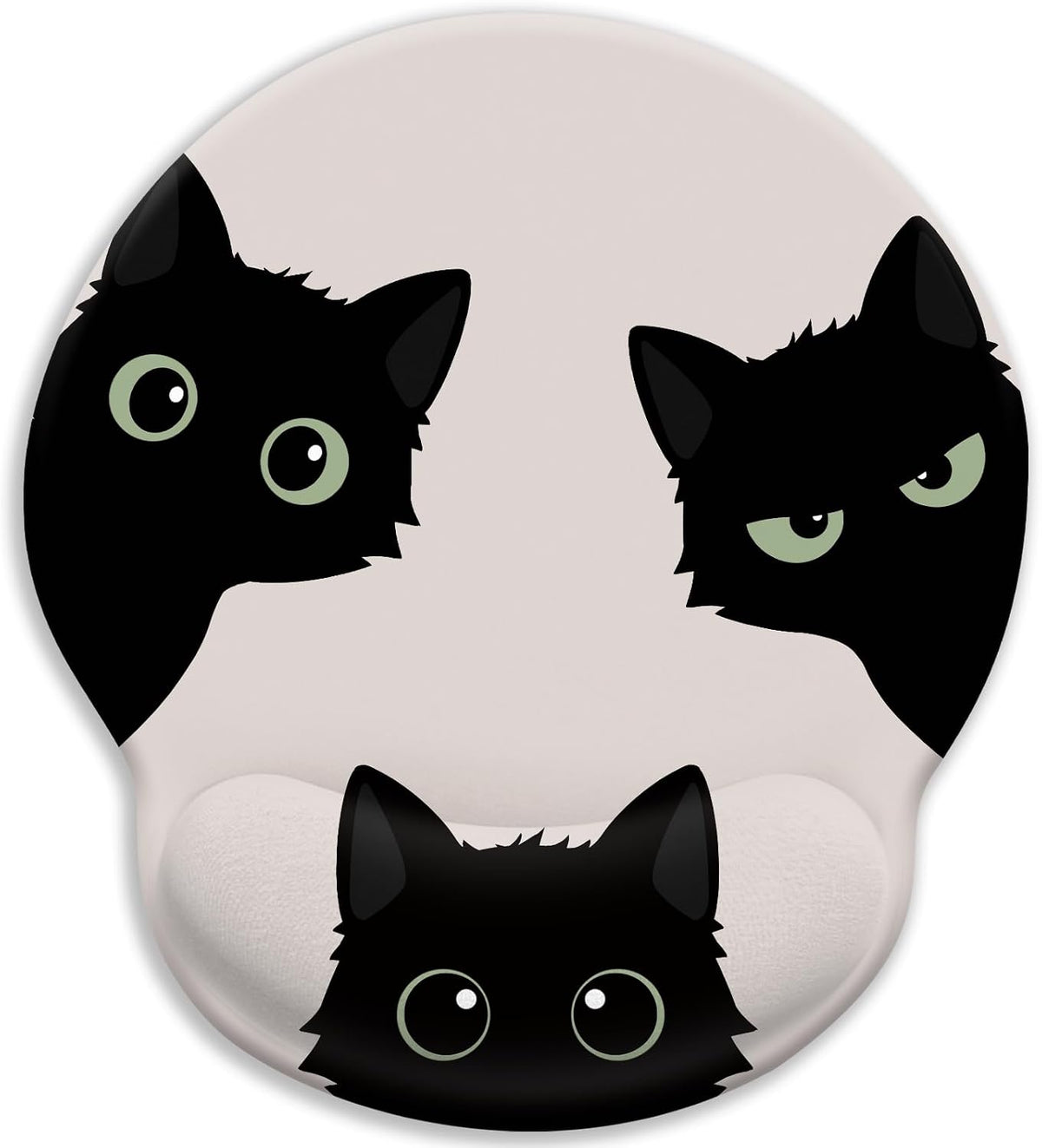 LIMKRIAN Cat Ergonomic Mouse Pad with Wrist Rest, Gaming Mouse Pad with Wrist Support, Funny Mouse Pads for Desk, Computer Mousepad with Non-Slip Pain Relief PU Base, Cute Office Desk Accessories - Colors B