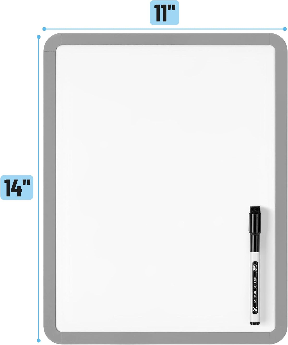 Dry Erase Board, 14” x 11”, White Frame