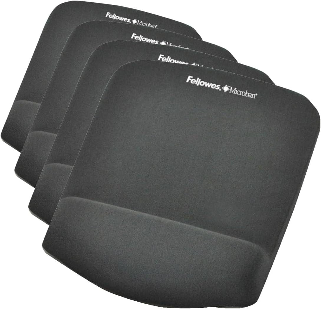 Fellowes PlushTouch Foam Mouse Pad Wrist Support with MICROBAN - Graphite (9252201)