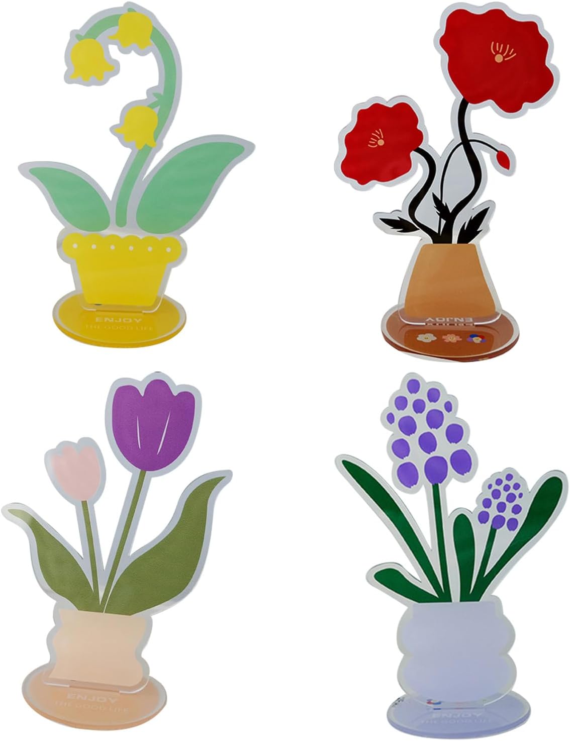 6 pcs Cute Flower Table Card Memo Holder Stand, Table Photo Display Clip Stand for Monmory Photo Picture Memo Cards Paper Note Postcards Wedding Number Card Display