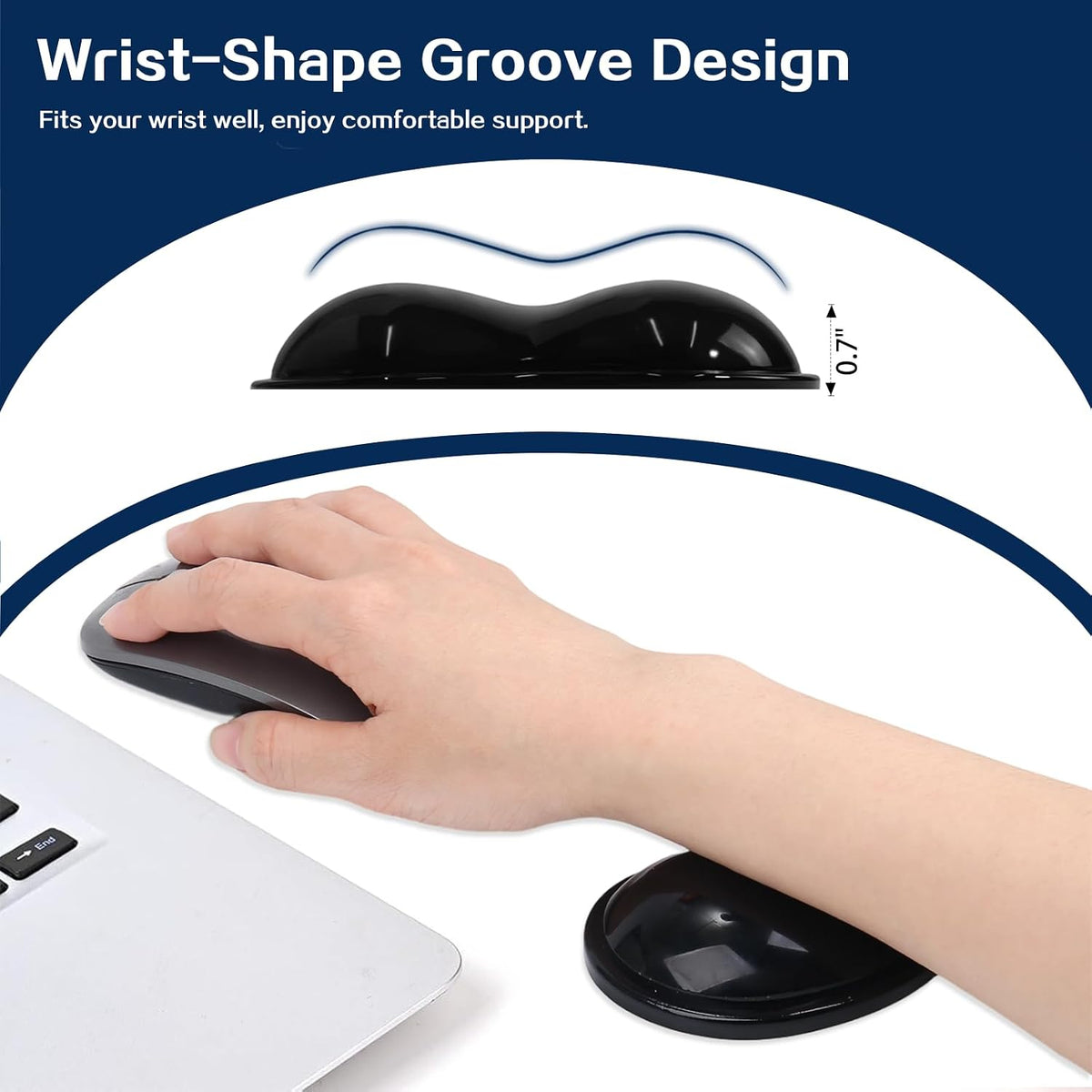 Gel Keyboard & Mouse Wrist Rest Set - Keyboard Wrist Rest Pad & Mouse Support for Office Gaming Pad Computer Laptop Ergonomic Comfortable Pain Relief- Blue Pad Set