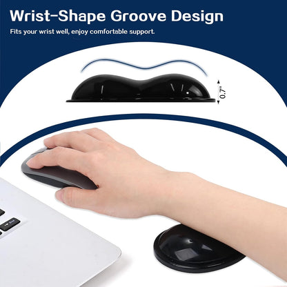 Gel Keyboard & Mouse Wrist Rest Set - Keyboard Wrist Rest Pad & Mouse Support for Office Gaming Pad Computer Laptop Ergonomic Comfortable Pain Relief- Blue Pad Set