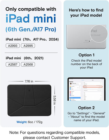 MOFT Dynamic Folio Tablet Stand for Desk Compatible with iPad mini A17 Pro 2024 & iPad mini 6th A15 2021, Slim Magnetic Tablet Holder Case with 20+ Viewing Angles, Beach White x Terracotta