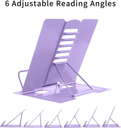 MSDADA Desk Book Stand Metal Reading Rest Book Holder Adjustable
