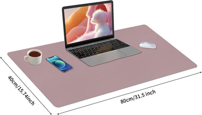 Bloss Leather Desk Pad and Keyboard Wrist Rest, Large Mouse Pad + Keyboard Pad+Mouse Wrist Support, Non-Slip Desk Mat Protector for Office, Home(31.5×15.7 Inches,Beige) - Colors B