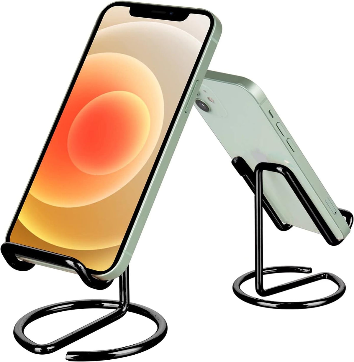ROPOSY Cell Phone Stand for Desk, Cute Metal Gold Cell Phone Stand Holder Desk Accessories, Compatible with All Mobile Phones, iPhone, iPad