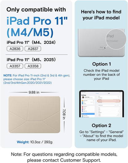 MOFT Dynamic Folio Tablet Stand for Desk Compatible with iPad mini A17 Pro 2024 & iPad mini 6th A15 2021, Slim Magnetic Tablet Holder Case with 20+ Viewing Angles, Beach White x Terracotta