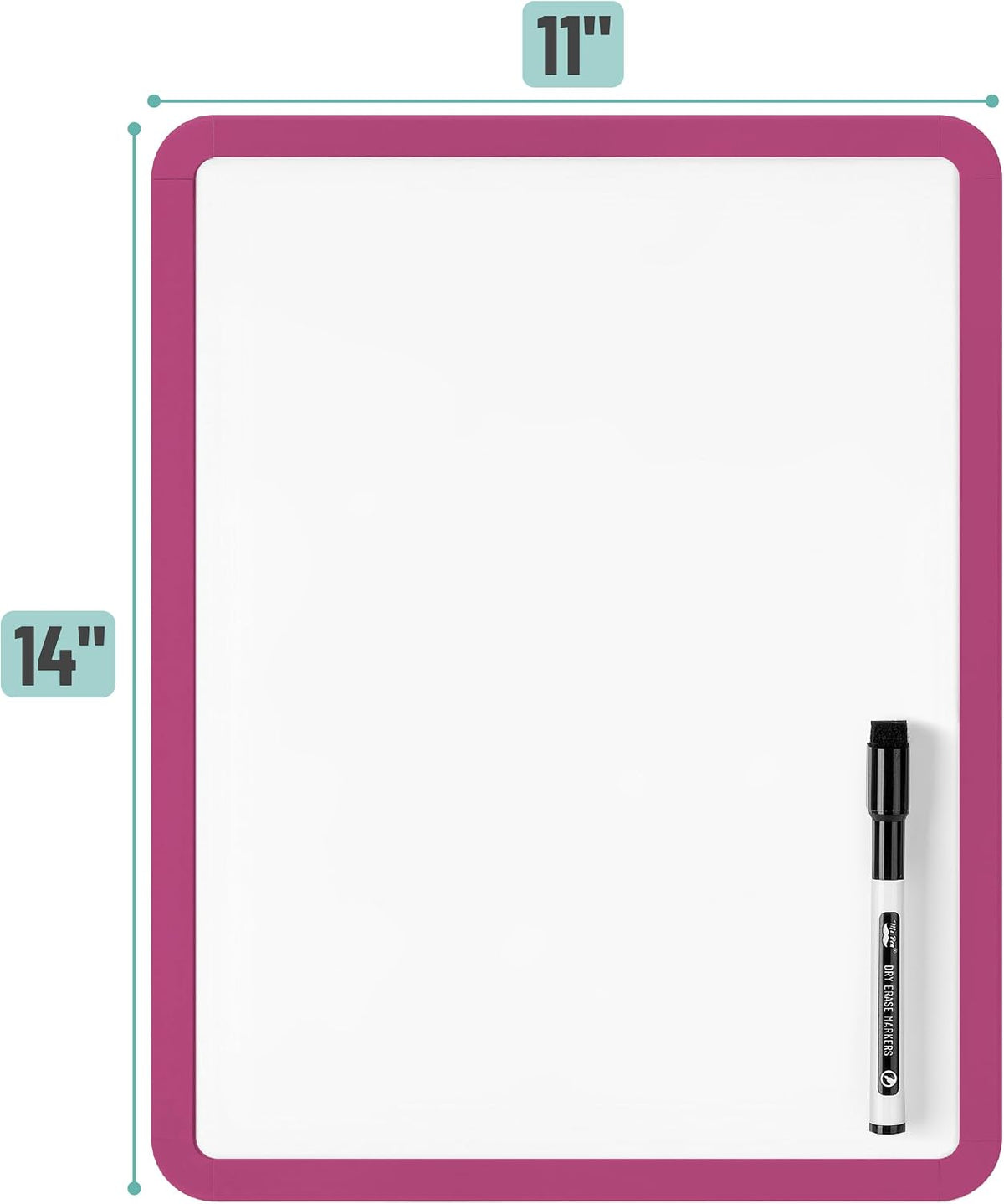 Dry Erase Board, 14” x 11”, White Frame