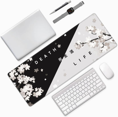 Japanese Mouse Pad, Large Japanese Desk Mat, XL Anime Gaming Keyboard Mat, Non-Slip Rubber Base, Big Extended Desk Protector for Home Office, 31.5”x11.8”
