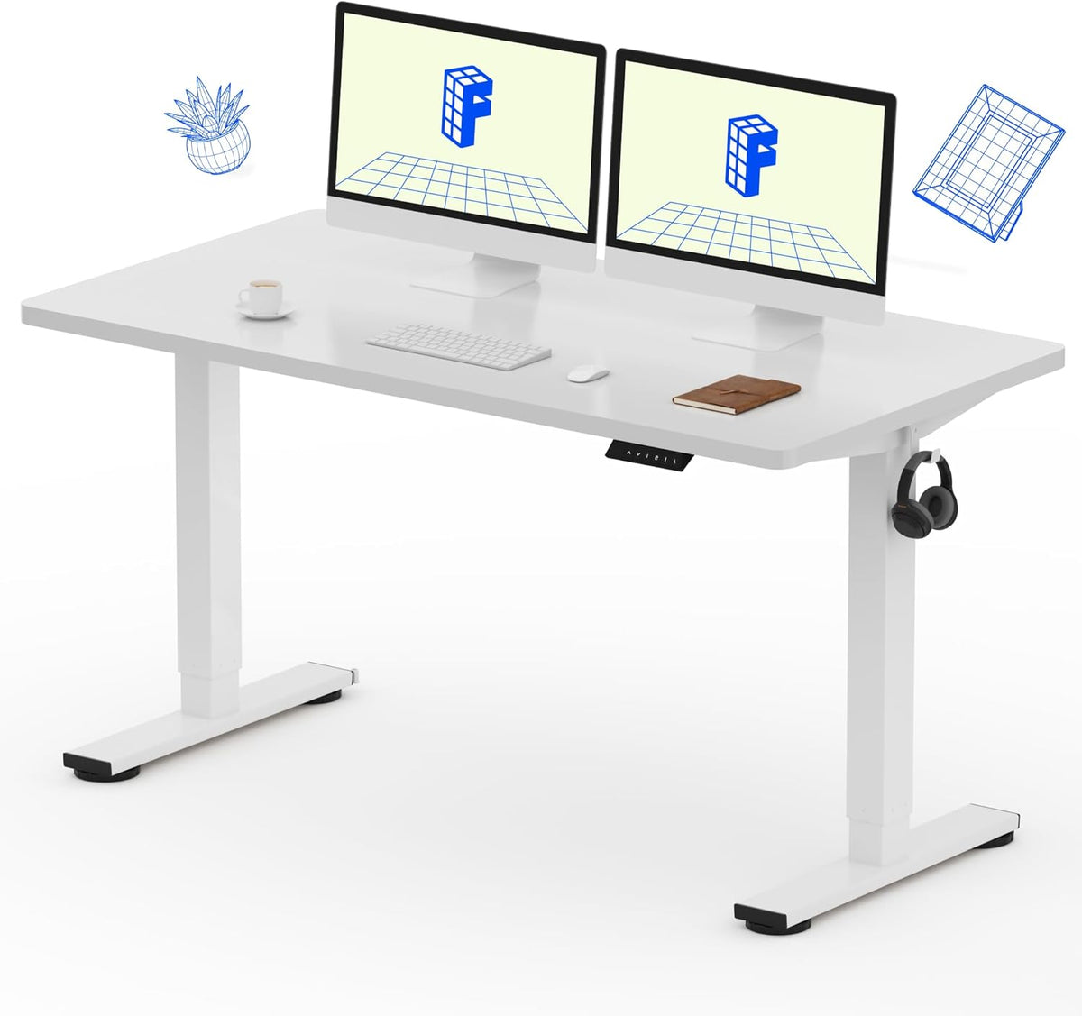 EN1 48"x24" One-Piece Standing Desk, White