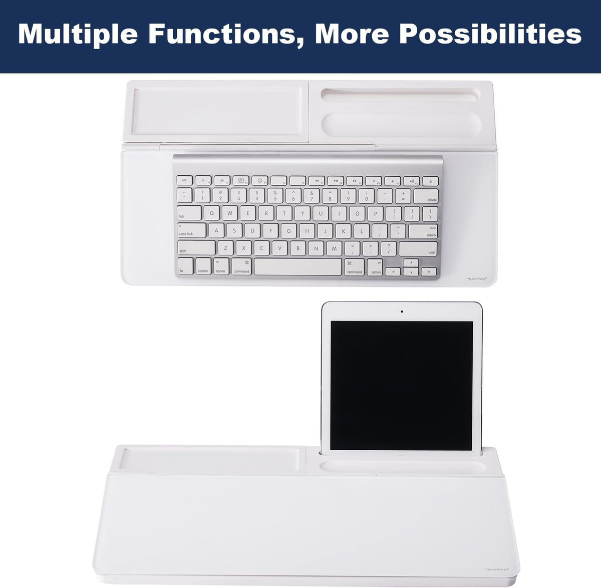 TSJ OFFICE Desktop Whiteboard Dry-Erase-Board - Computer Keyboard Stand White Board Surface Pad with Drawer, Desk Organizers with Accessories for Office, Home, School Supplies - Black