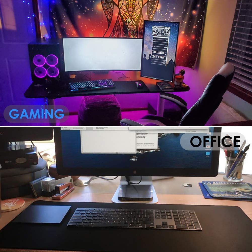 KTRIO Large Gaming Mouse Pad Desk Mat for Gamer, 31.5" x 11.8", Black, XL | Extended Size Design, Superior Micro-Weave Cloth, Non-Slip Rubber Base, Durable Stitched Edges, Water-Resistant Coating