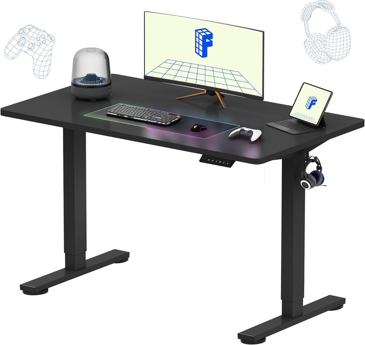 EN1 48"x24" One-Piece Standing Desk, White