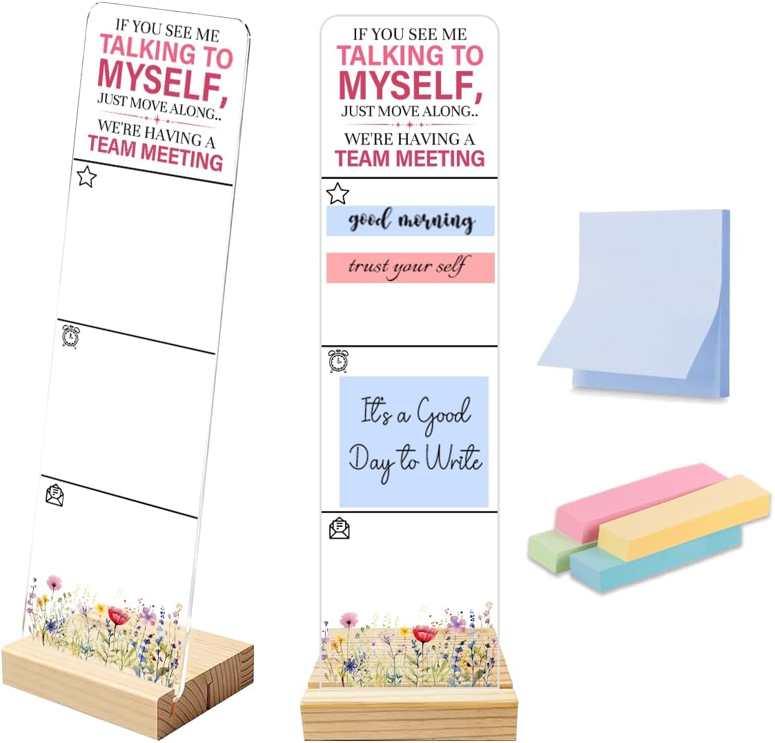 Note to Self Motivational Decor Sticky Note Holder, Mental Health Monitor Memo Board Decorations for School Counseling Office Therapy Desktop Art Decoration School Counselor, Therapist Office Gifts
