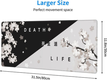 Japanese Mouse Pad, Large Japanese Desk Mat, XL Anime Gaming Keyboard Mat, Non-Slip Rubber Base, Big Extended Desk Protector for Home Office, 31.5”x11.8”