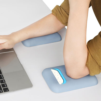 Leolee Elbow Rest Pads for Desk, Black Ergonomic Wrist Rest Arm Rest Pads | Memory Foam & Non-Slip Base, Armrest Cushion Support Pad Relieve Elbow and Wrist Pain for Computer, Office, 2 Packs